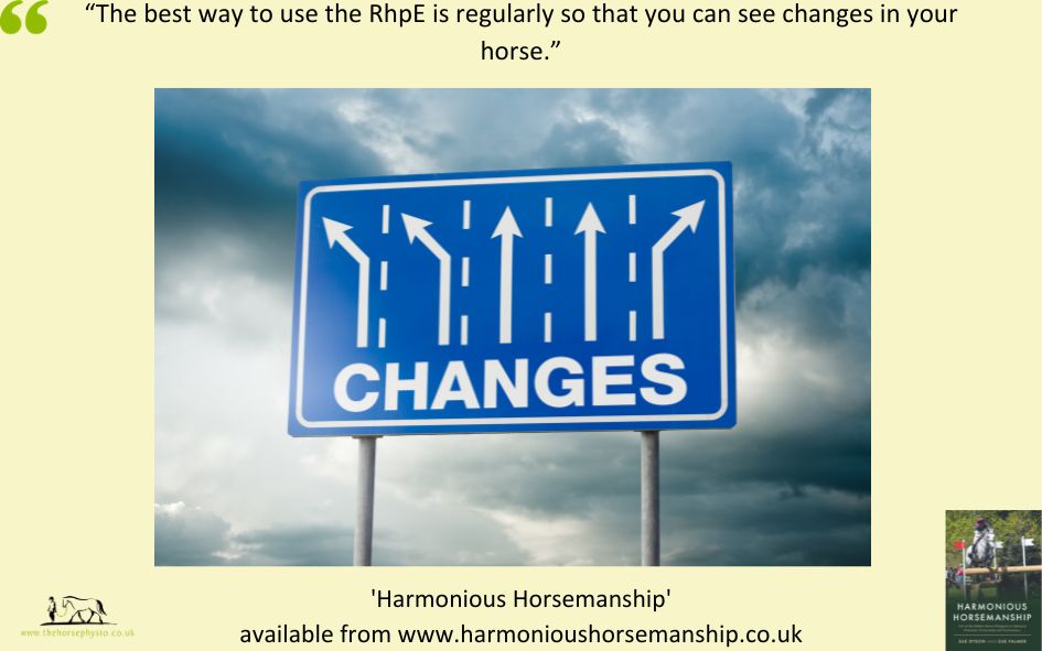 The best way to use the RhpE is regularly so that you can see changes in your horse.